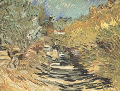Vincent Van Gogh A Road at Sain-Remy with Female Figure (nn04) china oil painting image